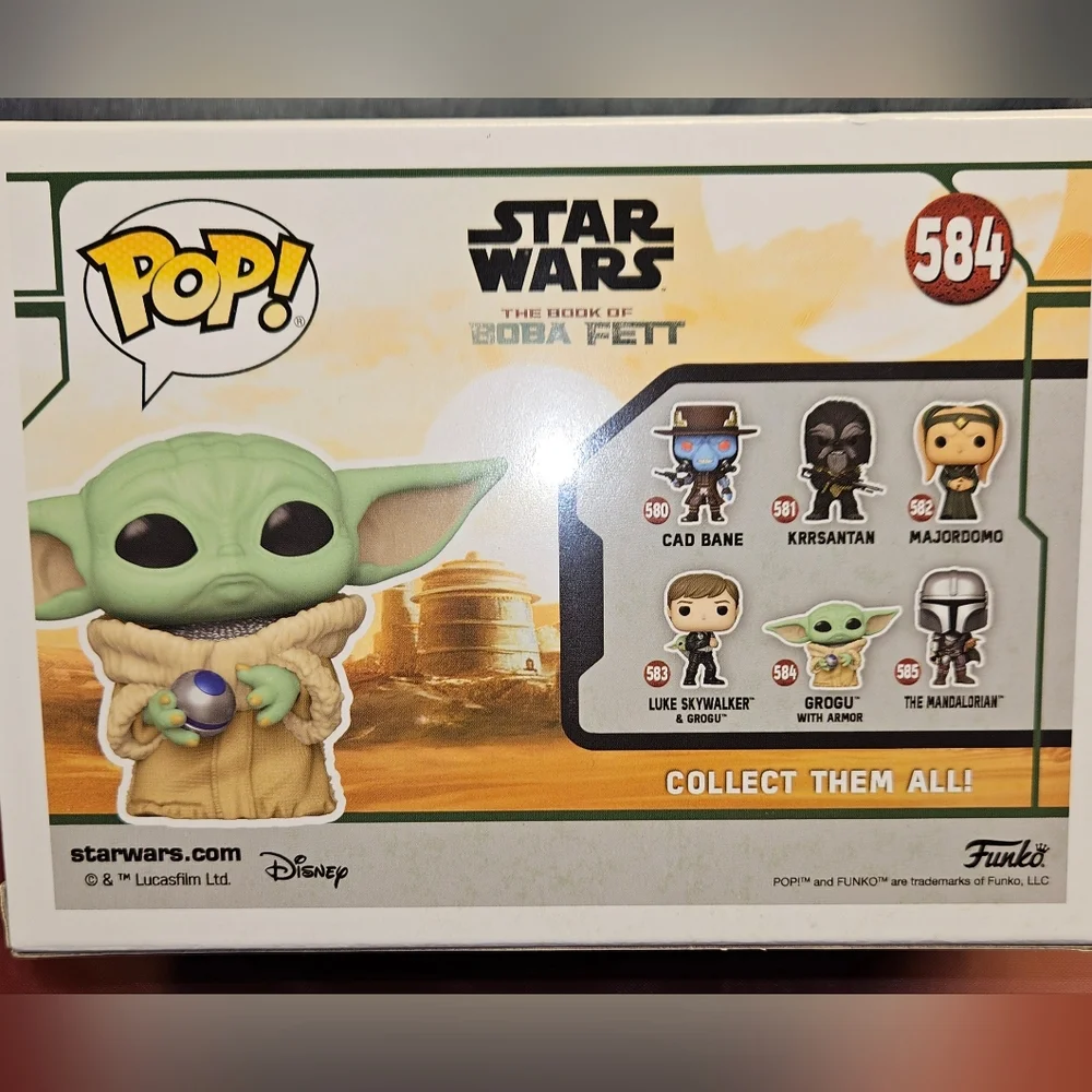 Star Wars Funko 584 Bobble Head Figurine Book of Boba Fett Grogu w/Armor - Picture 2 of 6